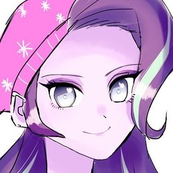 Size: 399x399 | Tagged: safe, artist:rdash0513, starlight glimmer, equestria girls, g4, beanie, bust, cute, female, glimmerbetes, hat, smiling, solo