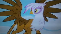 Size: 2048x1152 | Tagged: safe, gilda, griffon, g4, griffon the brush off, my little pony: friendship is magic, female, solo, spread wings, wings