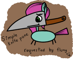 Size: 1584x1314 | Tagged: safe, oc, oc:knifepone, knife, request, requested art, simple, simple background