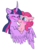 Size: 2100x2800 | Tagged: safe, artist:lolwise, pinkie pie, twilight sparkle, alicorn, earth pony, pony, g4, blushing, bust, cheek fluff, chest fluff, curved horn, duo, eyes closed, female, high res, horn, hug, lesbian, mare, ship:twinkie, shipping, simple background, starry eyes, transparent background, twilight sparkle (alicorn), wingding eyes, winghug