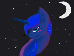 Size: 1080x810 | Tagged: safe, artist:tunrae, princess luna, alicorn, pony, g4, female, fresh paint, solo