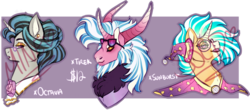 Size: 1024x449 | Tagged: safe, artist:dweebasaurus-rex, oc, oc only, pony, interspecies offspring, magical lesbian spawn, offspring, parent:lord tirek, parent:octavia melody, parent:sunburst, parent:vinyl scratch, parents:scratchtavia, parents:sunscratch, parents:vinyltirek