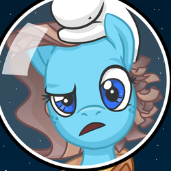 Size: 625x625 | Tagged: safe, oc, oc only, oc:spelling bee, pony, solo, space helmet