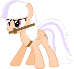 Size: 1332x1250 | Tagged: safe, artist:zacatron94, oc, oc only, oc:sweep star, pegasus, pony, female, mare, mouth hold, simple background, solo, transparent background, vector, wooden sword