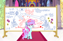 Size: 1024x667 | Tagged: safe, artist:bezziie, princess celestia, princess luna, oc, oc:strawberry pie, pegasus, pony, g4, base used, crown, female, jewelry, mare, movie accurate, regalia, whiteboard