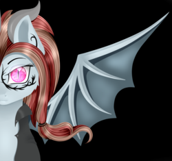 Size: 1148x1080 | Tagged: safe, artist:absolitedisaster08, oc, oc only, oc:tribal dragoon, bat pony, pony, black background, female, mare, simple background, solo