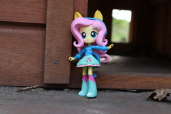 Size: 6000x4000 | Tagged: safe, artist:artofmagicpoland, fluttershy, equestria girls, g4, clothes, doll, equestria girls minis, irl, photo, photography, sweater, sweatershy, toy, wondercolts uniform