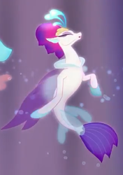 Size: 324x460 | Tagged: safe, screencap, queen novo, seapony (g4), g4, my little pony: the movie, bubble, clothes, colored pupils, coral, crepuscular rays, cropped, crown, cute, dancing, dorsal fin, eyeshadow, female, fin, fin wings, fins, fish tail, floppy ears, flowing mane, flowing tail, glowing, jewelry, laughing, makeup, ocean, one small thing, open mouth, open smile, peytral, purple mane, purple tail, purple wings, queen, regalia, scales, seaquestria, seaweed, see-through, smiling, solo, solo focus, swimming, tail, underwater, water, wings