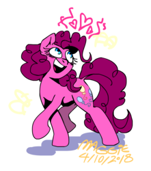 Size: 1500x1700 | Tagged: safe, artist:mushroomcookiebear, pinkie pie, earth pony, pony, g4, female, heart, simple background, solo, transparent background