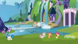 Size: 1920x1080 | Tagged: safe, edit, edited screencap, screencap, apple bloom, big macintosh, dj pon-3, maud pie, princess ember, scootaloo, starlight glimmer, sugar belle, sweetie belle, thorax, twilight sparkle, vinyl scratch, alicorn, changedling, changeling, dragon, pony, g4, animated, censored, couple, female, holding hooves, implied kissing, king thorax, male, no sound, ship:sugarmac, shipping, straight, theme song, twilight sparkle (alicorn), unnecessary censorship, very fucking necessary censorship, webm, zoomed in
