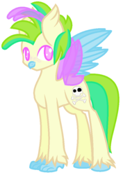Size: 606x856 | Tagged: safe, artist:razorbladetheunicron, oc, oc only, oc:windy blitz, breezie, classical hippogriff, hippogriff, hybrid, lateverse, alternate universe, antennae, base used, beak, colored hooves, cutie mark, freckles, magical lesbian spawn, next generation, offspring, parent:princess skystar, parent:twirly, parents:skytwirl, simple background, solo, talons, white background, wings