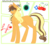 Size: 768x689 | Tagged: safe, artist:malinraf1615, oc, oc only, oc:lyli, earth pony, pony, abstract background, cowboy hat, female, freckles, hat, mare, offspring, parent:applejack, parent:caramel, parents:carajack, reference sheet, solo, stetson