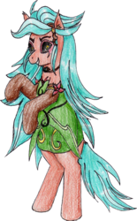 Size: 1114x1795 | Tagged: safe, artist:40kponyguy, derpibooru exclusive, edit, editor:binkyt11, gaea everfree, gloriosa daisy, earth pony, pony, villains of equestria collab, equestria girls, legend of everfree, bipedal, clothes, dress, ear fluff, equestria girls ponified, female, grin, looking at you, ponified, simple background, smiling, solo, traditional art, transparent background