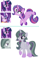 Size: 1492x2249 | Tagged: safe, artist:symphstudio, marble pie, starlight glimmer, twilight sparkle, oc, alicorn, pony, unicorn, g4, colored wings, colored wingtips, female, magical lesbian spawn, mare, offspring, parent:marble pie, parent:starlight glimmer, parent:twilight sparkle, parents:twimarble, parents:twistarlight, simple background, transparent background, twilight sparkle (alicorn)