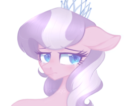 Size: 1280x1097 | Tagged: safe, artist:hawthornss, diamond tiara, g4, blushing, crying, draw this again, redraw, sad, simple background, white background