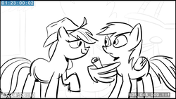 Size: 1920x1080 | Tagged: safe, screencap, applejack, rainbow dash, g4, grannies gone wild, animatic, wing hands, wing hold