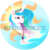 Size: 600x600 | Tagged: safe, artist:starkindlerstudio, princess celestia, pony, g4, bust, crown, cutie mark background, ethereal mane, female, jewelry, lidded eyes, peytral, regalia, solo, watermark