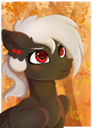 Size: 2300x3200 | Tagged: safe, artist:isorrayi, oc, oc only, pegasus, pony, bust, female, forest, high res, mare, portrait, solo