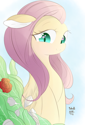 Size: 611x900 | Tagged: safe, artist:tohupo, fluttershy, pegasus, pony, g4, female, mare, smiling, solo