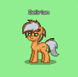 Size: 1115x1107 | Tagged: safe, artist:nguyendeliriam, oc, oc:deliriam, earth pony, pony, robot, robot pony, pony town, brown mane, drunk, gray mane