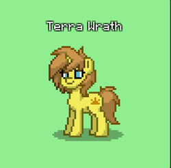 Size: 1121x1104 | Tagged: safe, artist:nguyendeliriam, oc, oc:terra wrath, pony, unicorn, pony town, female, pose, standing