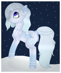 Size: 2740x3252 | Tagged: safe, artist:bluemoonbluepony, oc, oc only, oc:snow dream, pegasus, pony, female, high res, mare, night, snow, solo