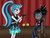 Size: 1024x782 | Tagged: safe, artist:lavenderrain24, sonata dusk, oc, equestria girls, g4, clothes, commission, dress, hypnosis, hypnotist, pendulum swing