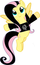 Size: 707x1130 | Tagged: safe, artist:sandemic, artist:ziomal1987, edit, vector edit, fluttershy, pony, g4, emoshy, female, opeth, simple background, solo, transparent background, vector