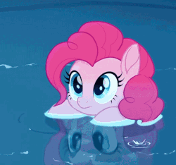 Size: 500x468 | Tagged: safe, screencap, pinkie pie, earth pony, pony, g4, my little pony: the movie, :i, animated, aweeg*, blowing bubbles, bubble, cropped, cute, diapinkes, female, gif, hnnng, horses doing horse things, mare, pinkie being pinkie, puffy cheeks, reflection, scrunchy face, silly, silly pony, smiling, solo, swimming, water