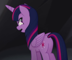 Size: 737x611 | Tagged: safe, screencap, twilight sparkle, alicorn, pony, g4, my little pony: the movie, angry, butt, cropped, female, looking back, mare, plot, solo, twilight sparkle (alicorn)