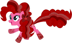 Size: 732x445 | Tagged: safe, artist:selenaede, artist:user15432, pinkie pie, earth pony, pony, elements of insanity, g4, alternate cutie mark, alternate universe, base used, bow, hair bow, pinkis cupcake, rainbow hair, rainbow power, rainbow power-ified, solo