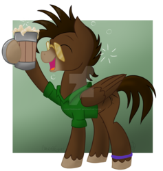Size: 1024x1082 | Tagged: safe, artist:cadetredshirt, oc, oc only, pony, drunk, drunk bubbles, happy, solo