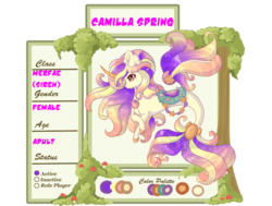 Size: 1024x773 | Tagged: safe, artist:cadetredshirt, oc, oc only, oc:camilla spring, siren, merfae, reference sheet, solo