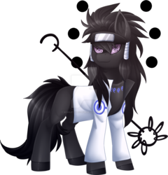Size: 1024x1066 | Tagged: safe, artist:scarlet-spectrum, oc, oc only, earth pony, pony, clothes, commission, digital art, jinchuriki, male, naruto, naruto: shippūden, sage of the six paths, simple background, smiling, solo, stallion, standing, transparent background, truth seeking orbs