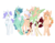 Size: 3452x2676 | Tagged: safe, artist:jaysey, oc, oc only, oc:holly blue, oc:jona gold, oc:pinova elstar, oc:radiant eclipse, oc:stormbringer, oc:sugar honey iced tea, earth pony, pegasus, pony, unicorn, base used, female, high res, male, mare, next generation, offspring, parent:applejack, parent:big macintosh, parent:cheese sandwich, parent:donut joe, parent:fancypants, parent:flash sentry, parent:fluttershy, parent:pinkie pie, parent:rainbow dash, parent:rarity, parent:soarin', parent:twilight sparkle, parents:cheesepie, parents:donutjack, parents:flashlight, parents:fluttermac, parents:raripants, parents:soarindash, simple background, stallion, white background