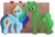 Size: 1024x694 | Tagged: safe, artist:cadetredshirt, rainbow dash, oc, oc:green thunder, pegasus, pony, g4, alternate hairstyle, blushing, canon x oc, clueless, female, greendash, happy, heart, long mane, male, never doubt blaa6 involvement, romance, simple background, smiling, straight, teeth