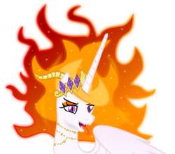 Size: 7850x6953 | Tagged: safe, artist:emu34b, nightmare star, alicorn, pony, g4, absurd resolution, drool, kitchen eyes, mane of fire, mawshot, open mouth, sharp teeth, simple background, solo, teeth, tongue out, transparent background, vector