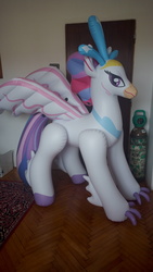 Size: 2592x4608 | Tagged: safe, artist:arniemkii, queen novo, classical hippogriff, hippogriff, pony, g4, my little pony: the movie, bootleg, hongyi, inflatable, inflatable hippogriff, inflatable toy, irl, photo, solo