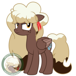 Size: 3000x3000 | Tagged: safe, artist:besttubahorse, oc, oc only, oc:sweet mocha, pegasus, pony, .svg available, alternate hairstyle, female, freckles, high res, long mane, simple background, solo, svg, transparent background, unamused, vector, watermark
