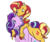 Size: 600x500 | Tagged: safe, artist:cmgm-gem, starlight glimmer, sunset shimmer, pony, unicorn, equestria girls, g4, female, hoers, lesbian, ponies riding ponies, riding, ship:shimmerglimmer, shipping, simple background, transparent background, unshorn fetlocks