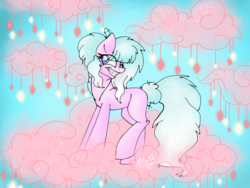 Size: 2048x1536 | Tagged: safe, artist:melonseed11, oc, oc only, earth pony, pony, cloud, female, mare, solo