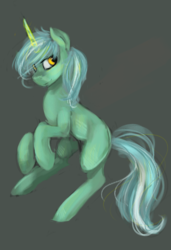 Size: 1194x1746 | Tagged: safe, artist:iceminth, lyra heartstrings, pony, unicorn, g4, female, glowing horn, horn, mare, missing cutie mark, simple background, sitting, solo, speedpaint