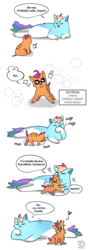 Size: 672x1917 | Tagged: safe, artist:dusty-munji, edit, rainbow dash, scootaloo, cat, g4, catified, comic, cute, cutealoo, cyrillic, heart, russian, simple background, species swap, translation, white background