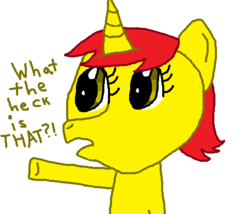 Size: 484x414 | Tagged: safe, artist:starfleet-timelord, oc, oc only, oc:game point, oc:ponysona, pony, unicorn, reaction image, text