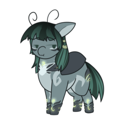 Size: 1024x1024 | Tagged: safe, artist:sketchthebluepegasus, oc, oc only, grottoling, original species, pony, chibi, female, mare, simple background, solo, transparent background