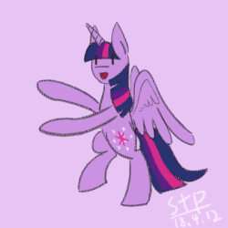 Size: 600x600 | Tagged: safe, artist:sunnytp, twilight sparkle, alicorn, pony, g4, animated, bipedal, clapping, dancing, female, gif, happy, smiling, solo, stomping, twilight sparkle (alicorn)
