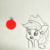 Size: 1440x1430 | Tagged: safe, artist:tjpones, applejack, earth pony, pony, g4, amazed, apple, cowboy hat, female, food, hat, lineart, mare, monochrome, simple background, sketch, solo, stetson, traditional art