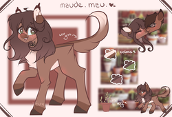 Size: 2170x1474 | Tagged: safe, artist:mauuwde, oc, oc only, oc:matt, oc:maude, earth pony, pony, blushing, chest fluff, female, glasses, kissing, mare, redesign, reference sheet