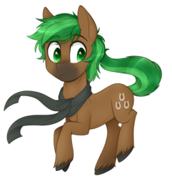 Size: 965x1000 | Tagged: safe, artist:higglytownhero, oc, oc only, oc:jaeger sylva, pony, clothes, male, scarf, simple background, solo, stallion, transparent background