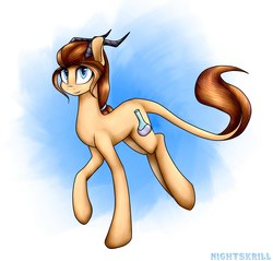 Size: 2129x2033 | Tagged: safe, artist:nightskrill, oc, oc only, original species, female, high res, horns, leonine tail, mare, solo